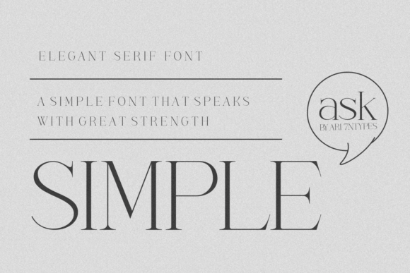 Simple Ask: A Refined Serif Font for Professional Branding